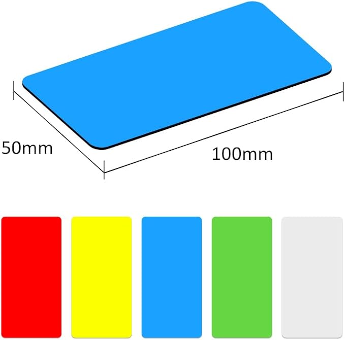 Dry Erase Magnetic Labels, 4x2 Inch, 40 Pieces in 5 Colors, Reusable, for Whiteboards, Locker, School, Classroom, Office, Home