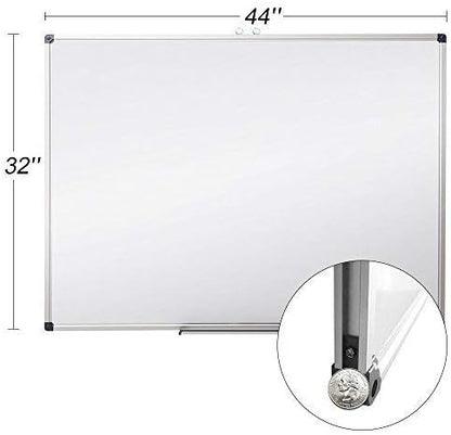 XIWODE Magnetic Dry Erase Board 32x44 Inches, Whiteboard for Wall with Silver Aluminum Frame, Durable Writing Surface for Home, Office & School Classroom