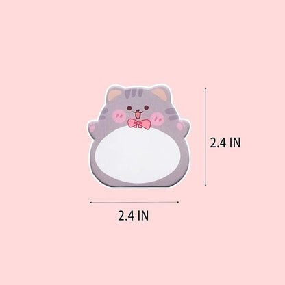 8 Packs Kawaii Kitten Sticky Notes, Cat Aesthetic Sticky Notes Set, Cartoon Inspirational Sticky Notes, Animals Shape Markers, Cute Anime Sticky Note Tabs for Office School Creative Gifts