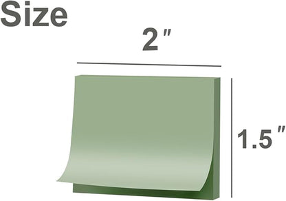 (50 Pads) Sticky Notes 1.5x2, Vintage Colors, 10 Colors Self Sticky Notes, Sticky Pads, Recyclable, Self-Stick Pads, Easy to Post for Home, Office, Notebook