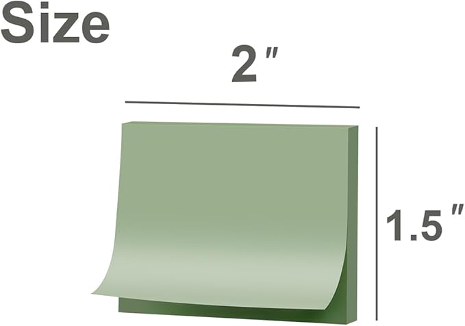 (50 Pads) Sticky Notes 1.5x2, Vintage Colors, 10 Colors Self Sticky Notes, Sticky Pads, Recyclable, Self-Stick Pads, Easy to Post for Home, Office, Notebook