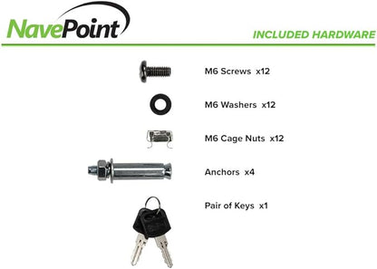 NavePoint 6U Server Cabinet with Hinged Back - 21.6” Deep, 6U Server Rack Enclosure with Locking Glass Door, Wall Mount Rack with Removable Side Panels, 6U Network Cabinet with 2 Fans, Pre-Assembled