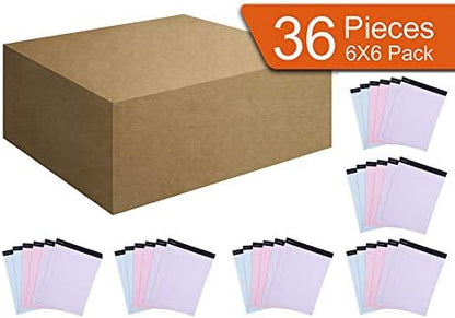 Mintra Office Legal Pads, ((xBasic, 8.5in x 11in, Narrow (Pastel), 36pk (6-6pks)), Narrow Ruled, 50 Sheets per Notepad, Micro perforated Writing Pad, Notebook Paper for School, College, Office, Work