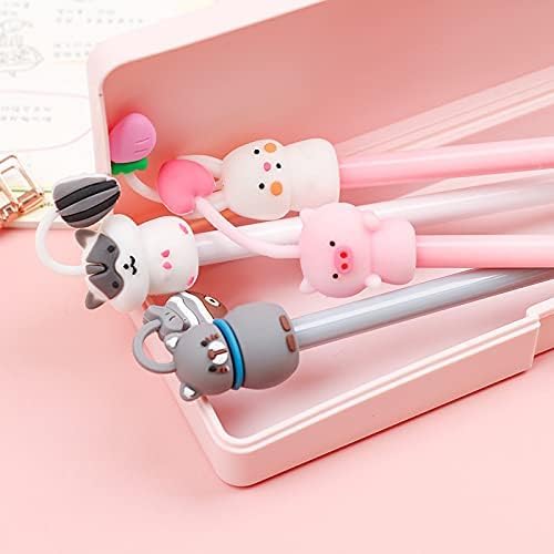Chinshwehaw Cartoon Animal Pens Ink Pens Gel Pen Writing Pens Neutral Pens School Office Supplies Kids Gifts 0.38mm Ball Point Color cat Pens, pink rabbit Pens, white pig Pens 8Pack