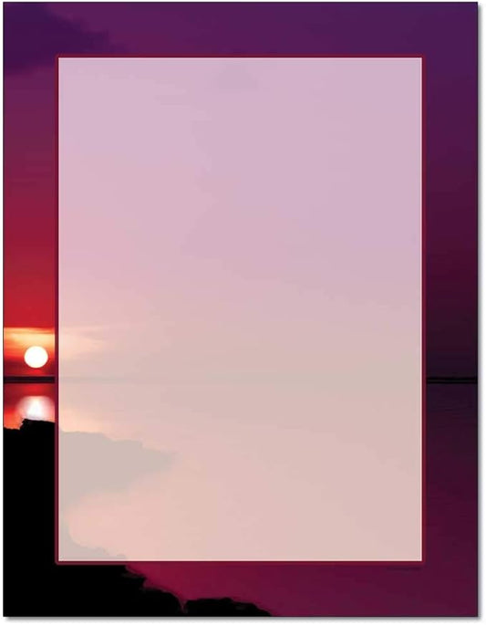 Red Sunset Letterhead Laser & Inkjet Printer Paper (100 Sheets)