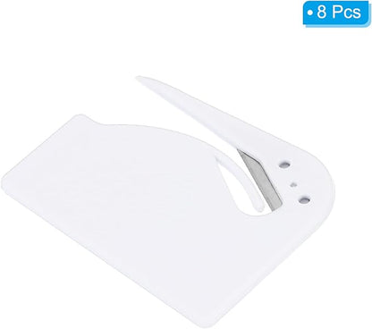 PATIKIL Letter Opener Envelope Slitter, 8 Pcs Mail Slitter with Razor Safe Mail Opener for Envelope Paper Package Open for Home, Office White