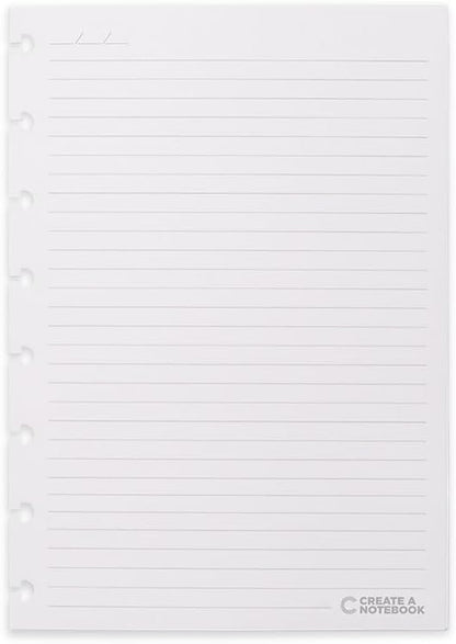 Discbound Notebook Rulled Refills Paper - 5.51" x 7.87" Paper for Custom Discbound Notebook, Planner or Daily Use – 90 GSM Custom Note-Taking System Discbound Inserts – 100 Sheets
