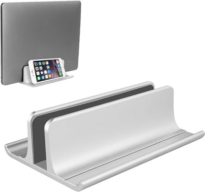 Vaydeer 3-in-1 Aluminum Laptop Stand Vertical Laptop Stand Holder for Desk with Adjustable Dock, Space-Saving Organizer for All MacBook, Surface, Samsung, HP, Dell, up to 17.3 inch