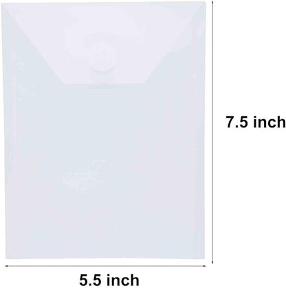 7''x5'' Vertical Clear Plastic Envelopes Hook Loop Closure Receipt Sticker Storage Holder 30 Pack