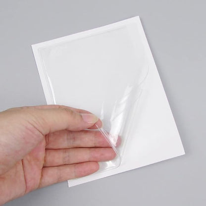 Adhesive Clear Pockets,Self Adhesive Clear Label Pockets Adhesive Card Folder Plastic Pockets Holders Sleeves for Index Cards Planners Cabinet Shelves Photo Cd,10Pieces(135x90mm)