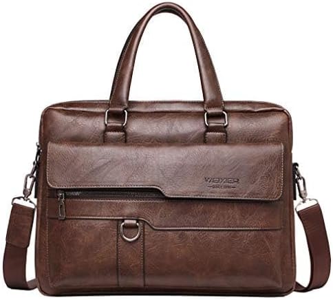 Hebetag Small Leather Sling Shoulder Bag Messenger Pack for Men Women Outdoor Travel Business