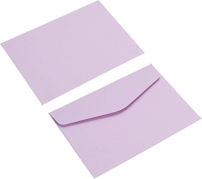 PATIKIL Mini Envelopes, 100 Pack Paper Blank Small Items Storage Business Card Holder for Greeting Note Party, Light Purple