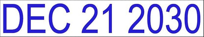 Self Inking Date Stamp with Month, Day, Year - Easy to Use & Adjust, Rubber Head, Sturdy ABS, Uniform Print, 10 Years of Dates, Refillable (Blue)