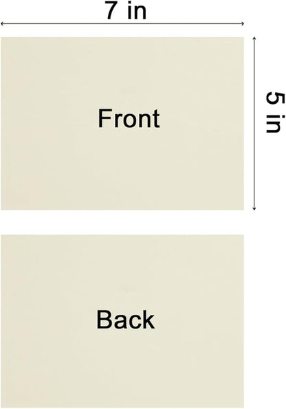 50 Sheets Blank Cardstock Paper 250 GSM Thick Heavy Cards Stock for DIY Art Projects, Card Making, Postcards, Greeting Cards, Birthday Party, Wedding Invitation (Cream, 5x7 inches)