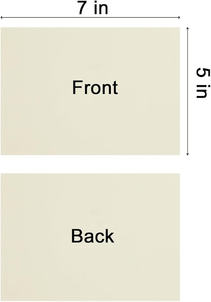 100 Pack Thick Paper Cardstock Blank Heavy Cards Stock for Invitations, Greeting Cards Making, Postcards, Photos, 250GSM Thick Paper (Cream, 5x7 inches)