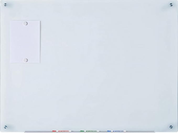 Audio-Visual Direct Magnetic White Glass Dry-Erase Board Set - 40" x 30" - Includes Magnets, Hardware & Marker Tray