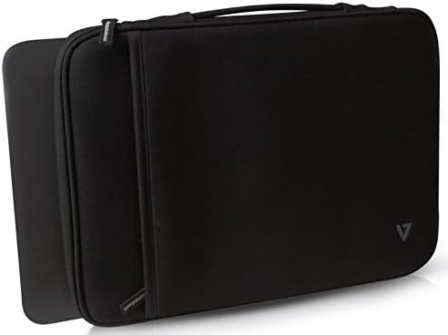 V7 11.6" Water-Resistant Neoprene Ultrabook Sleeve for 12 in Chromebook, 12 in Ultrabook, 11.6 in MacBook Air - CSE5H-BLK-9N