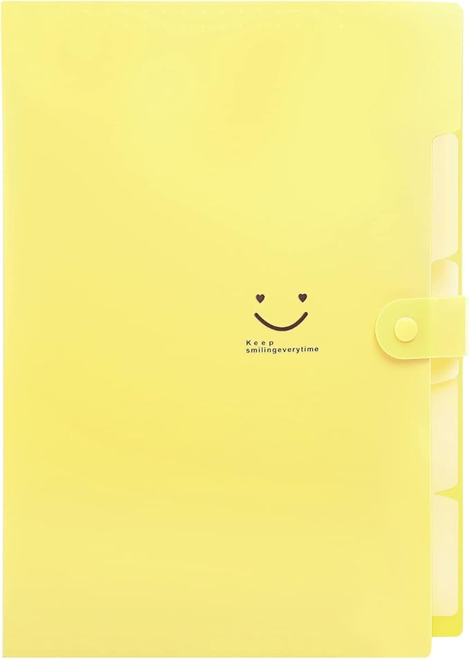 SKYDUE Folder, Accordion Document Organizer, Letter A4 Paper Expanding File Folder Pockets (1, Banana)