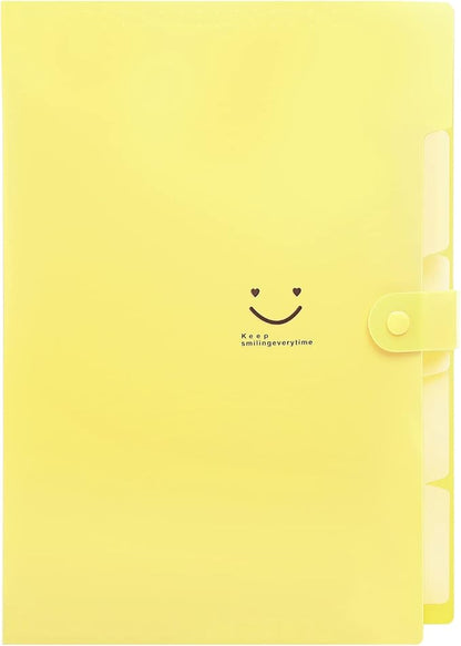 SKYDUE Folder, Accordion Document Organizer, Letter A4 Paper Expanding File Folder Pockets (1, Banana)