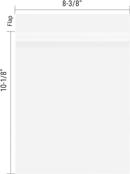 AUEAR, 200 Pack (8-3/8"x 10-1/8") Crystal Clear Resealable Sleeves Bags - Self Sealing Plastic Bags for 8x10 Photo Mats, Prints, Photos, Artwork