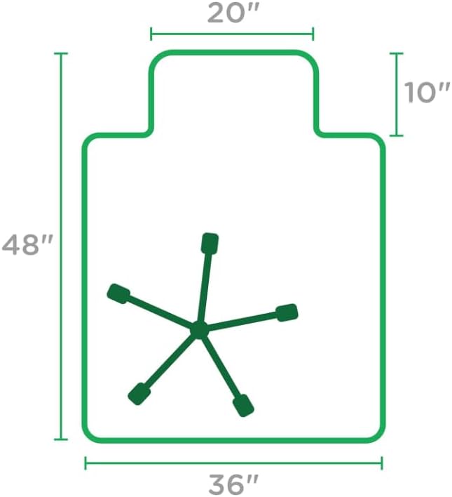 Office Chair Mat for Carpet with Studs, Desk Chair Mat for Carpeted Floor,Floor Mat for Carpet Office Chair,Plastic Carpet Chair Mat Floor Protector (36"x48"-Convex)
