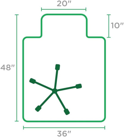Office Chair Mat for Carpet with Studs, Desk Chair Mat for Carpeted Floor,Floor Mat for Carpet Office Chair,Plastic Carpet Chair Mat Floor Protector (36"x48"-Convex)