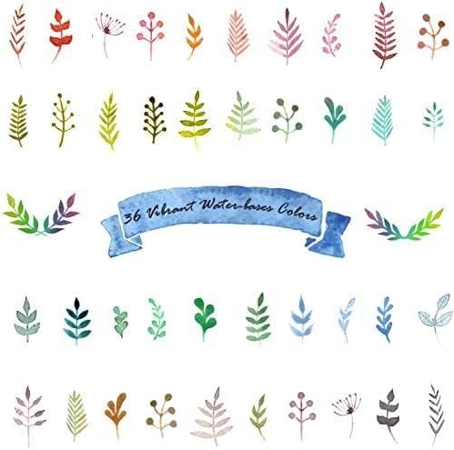 Ohuhu Markers for Adult Coloring Books: 36 Colors Coloring Markers Dual Tips Fine & Brush Drawing Pens Water-Based Art Markers for Kids Adults Drawing Sketching Bullet Journal - Maui - White