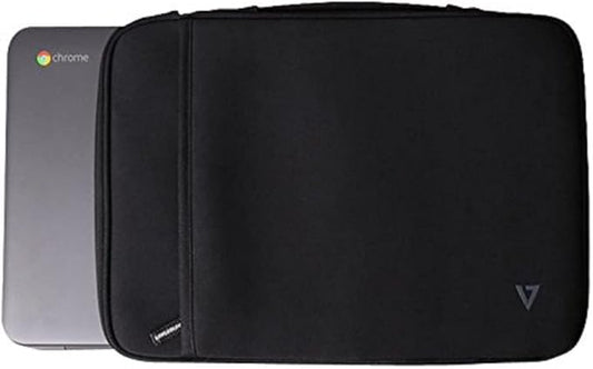 V7 11.6" Water-Resistant Neoprene Ultrabook Sleeve for 12 in Chromebook, 12 in Ultrabook, 11.6 in MacBook Air - CSE5H-BLK-9N