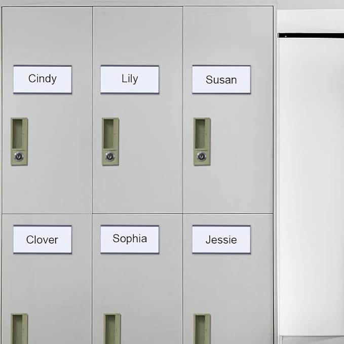 C Channel Magentic Label Holders 1x3 Inches with Paper Inserts and Clear Plastic Protectors, Pack of 30, Magnetic Data Card Holders File Cabinet Labels