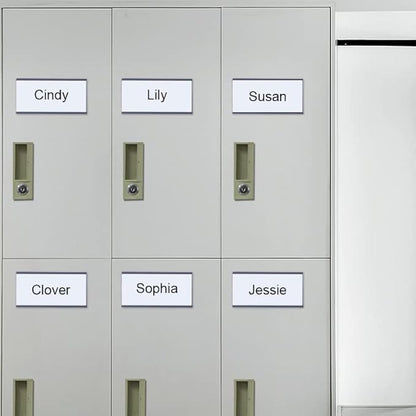 C Channel Magentic Label Holders 1x2 Inch with Paper Inserts and Clear Plastic Protectors,Magnetic Data Card Holders File Cabinet Labels,Pack of 50