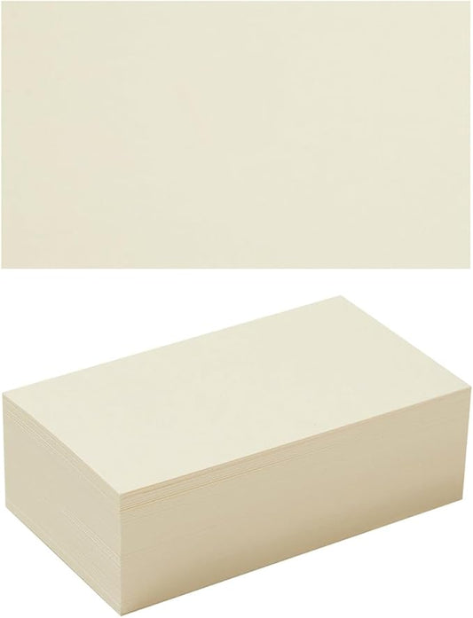 100 Pack Thick Paper Cardstock Blank Heavy Cards Stock for Invitations, Greeting Cards Making, Postcards, Photos, 250GSM Thick Paper (Cream, 2x3.5 inches)