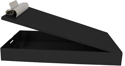 Saunders Metal Clipboard with Storage, Dual Storage Nursing, Letter Size Heavy Duty Contractor with High Capacity Clip and Self Locking Latch, Black, Proudly Made in USA