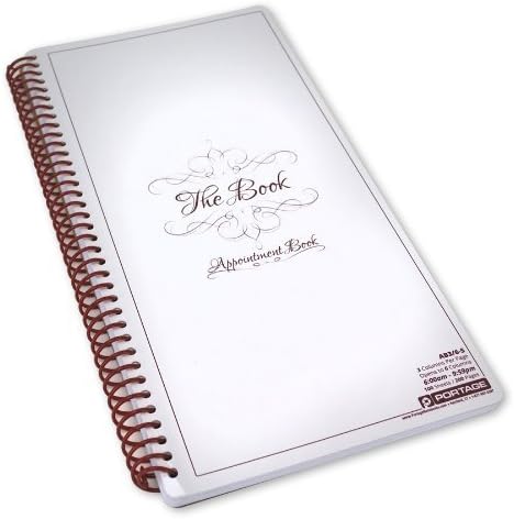 Notebook Planner, Appointment Book – Large 7" x 13.5" Undated 2024 Planner, Daily & Hourly Planner – Spiral Notebook Organizer for Scheduling Appointments (3 Columns)