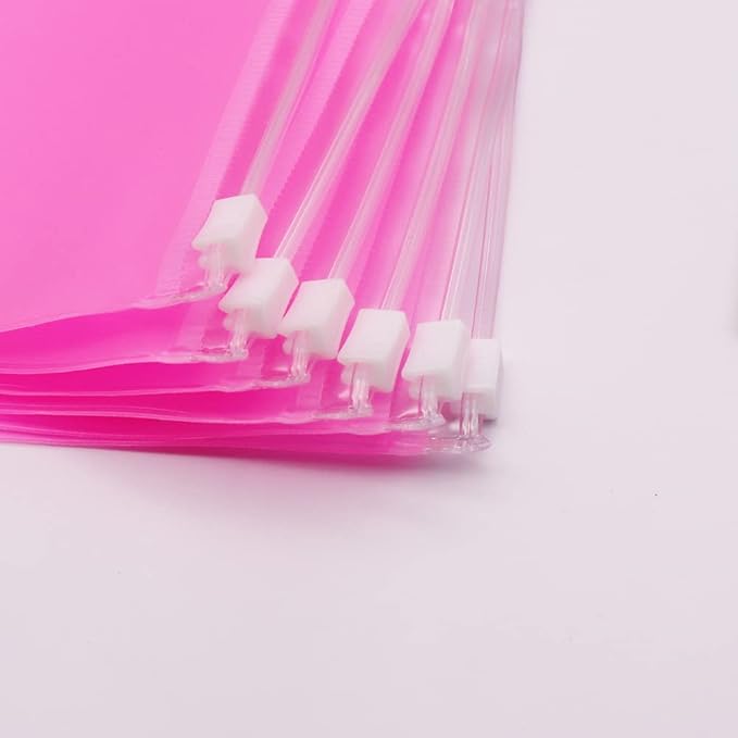 Pink PVC Binder Pockets 12pcs A6 Binders Zipper Pouch Bag Loose Leaf 6 Holes PVC Zip Organizer Folder for Journal Budget Filing Pocket Bags