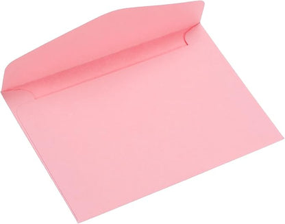 PATIKIL Mini Envelopes, 100 Pack Paper Blank Small Items Storage Business Card Holder for Greeting Note Party, Pink
