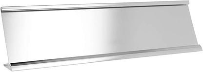 ExcelMark 2" x 8" Aluminum Name Plate Holder for Desk - Set of 5 - Office Business Door Sign Holder - Silver