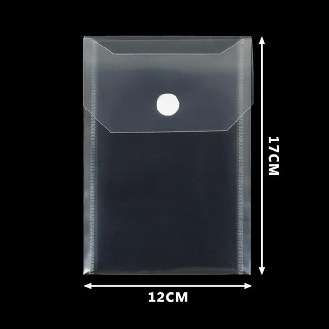 20 Pcs 5 x 7 Inches Small Plastic Envelopes Clear File Folder Pouches Waterproof Receipt Envelopes for Documents Stamp and Die Storage Pockets with Hook and Loop Closure