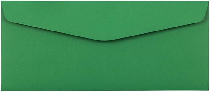 JAM PAPER #10 Business Colored Envelopes - 4 1/8 x 9 1/2 - Green Recycled - 100/Pack