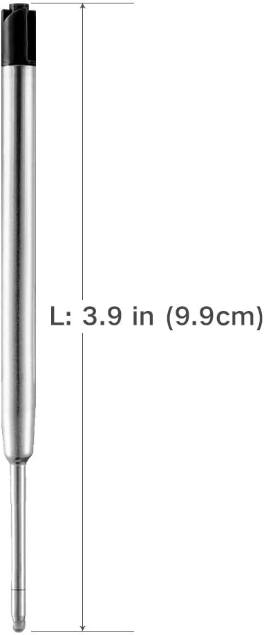 ChaoQ,Black Ink Refills (6pcs), Replaceable Ballpoint Pen Refills, 1mm Medium Tip - Black