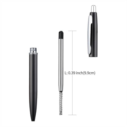 ChaoQ 6 Pcs Retractable Metal Ballpoint Pens, for Gift, Business, Office, 1.0mm Medium Point Black Ink, 12 Extras Replaceable Metal Refills - Black