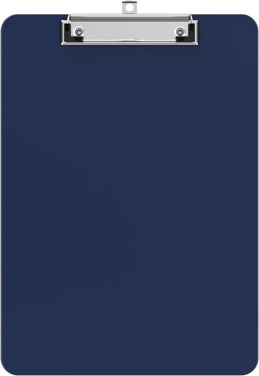 Plastic Clipboards, A4 Blue Clip Board 8.5x11 for Classroom, Students, Kid, Woman, Size 9" x 12.5" with Low Profile Clip, Office & School Supply