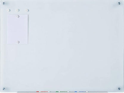 Audio-Visual Direct Magnetic White Glass Dry-Erase Board Set - 4' x 3' - Includes Magnets, Hardware & Marker Tray
