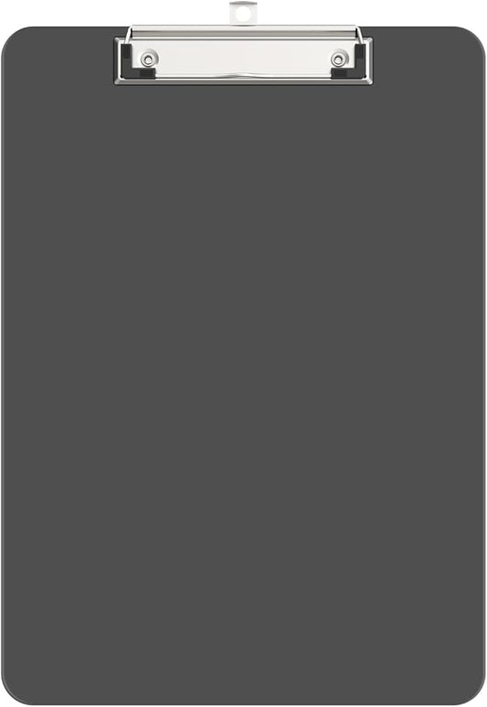 Plastic Clipboards, A4 Grey Clip Board 8.5x11 for Classroom, Students, Kid, Woman, Size 9" x 12.5" with Low Profile Clip, Office & School Supply