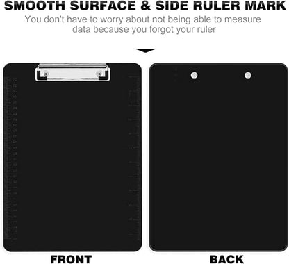 Clipboards, HERKKA 15 Pack Plastic Office Clipboards, Black Color Plastic Clipboards, Low Profile Clip Standard A4 Letter Size, Size 12.5 x 9 Inch