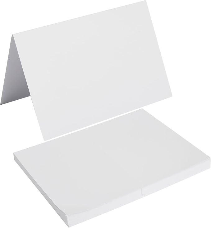 50 Pack Blank Cards Folded Cardstock Thank You Blank Greeting Cards for Invitations, Wedding, Greeting Cards, All Occasion DIY (White, 2x3.5)