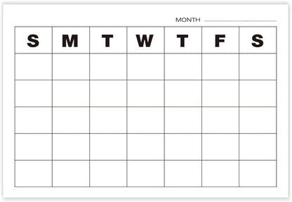 GEEKBEAR Dry Erase Refrigerator Calendar with 3 Markers - Attachable to Any Fridge with Special Suction Cups - Monthly and Weekly Designs, Acrylic - 15.7" x 10.6" (01. Basic, Monthly)