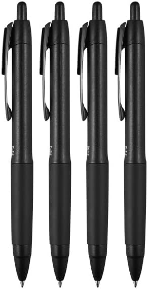 Uniball Signo 207+ Gel Pen 4 Pack, 0.7mm Medium Black Pens & Uniball Signo Gel 207™ Retractable Gel Pens, Medium Point, 0.7 mm, Clear Barrel, Black Ink, Pack Of 4