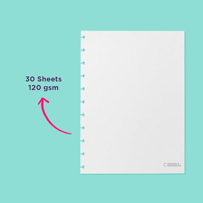 Discbound Notebook Refills Paper Dotted - Paper Size 7.87 x 10.82 inches for Custom Discbound Notebook, Planner or Daily Use – 90 GSM Custom Note-Taking System Discbound Inserts – 30 Sheets