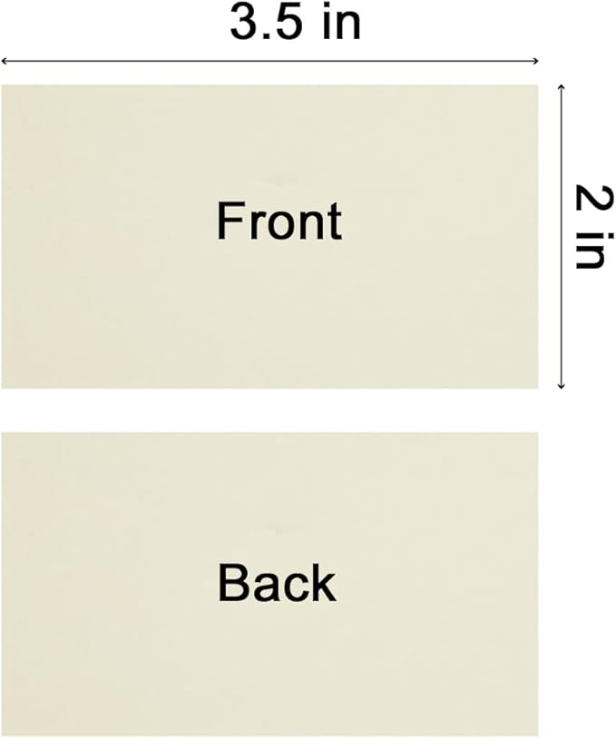 100 Pack Thick Paper Cardstock Blank Heavy Cards Stock for Invitations, Greeting Cards Making, Postcards, Photos, 250GSM Thick Paper (Cream, 2x3.5 inches)