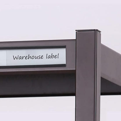 C Channel Magentic Label Holders 2x5.5 Inches with Paper Inserts and Clear Plastic Protectors,Magnetic Data Card Holders File Cabinet Labels,Pack of 50